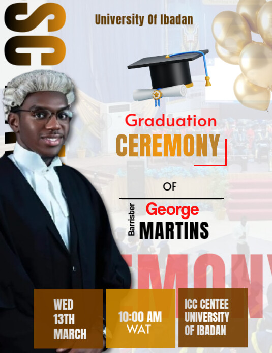 White Professional Graduation Program Flyer (us Letter) Template ...