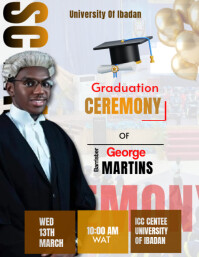 White Graduation Program A5 Template | PosterMyWall