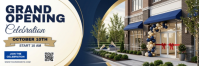 White Grand Opening Event Twitter Banner Template