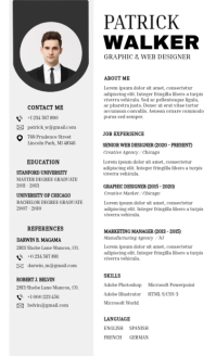 White Professional Graphic & Web Designer Resume US Legal template