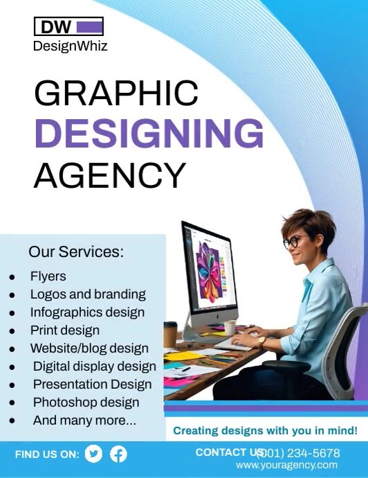 White Professional Graphic Design Flyer (us L template