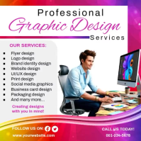 Professional Graphic Design Services Business Promo Flyer template