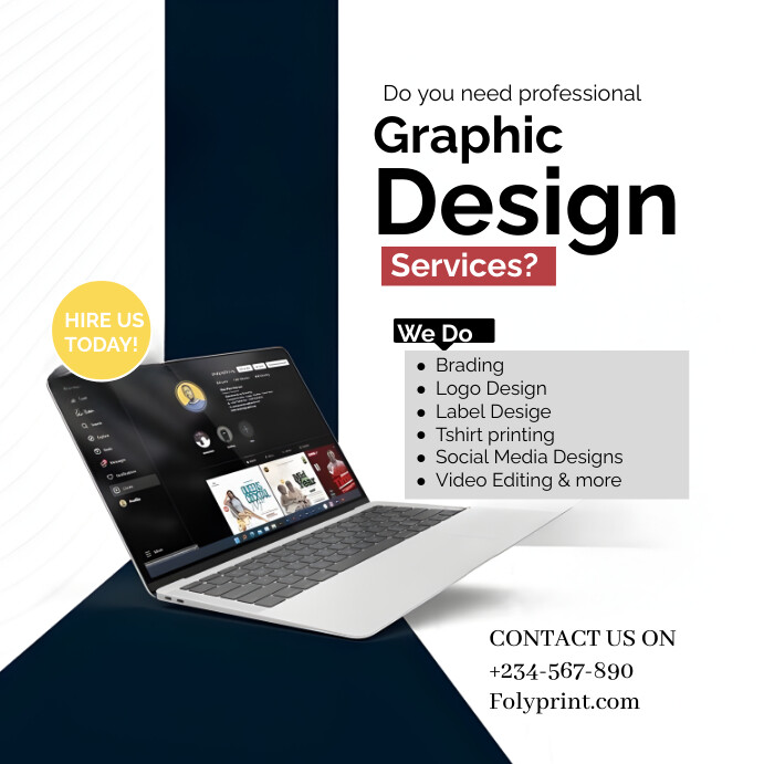 Copy of White Professional Graphic Design Service Ins | PosterMyWall
