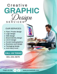 Creative Graphic Design Agency Services Promo Flyer Iflaya (Incwadi ye-US) template