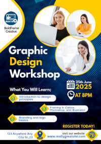 White Professional Graphics Design Workshop Template A4