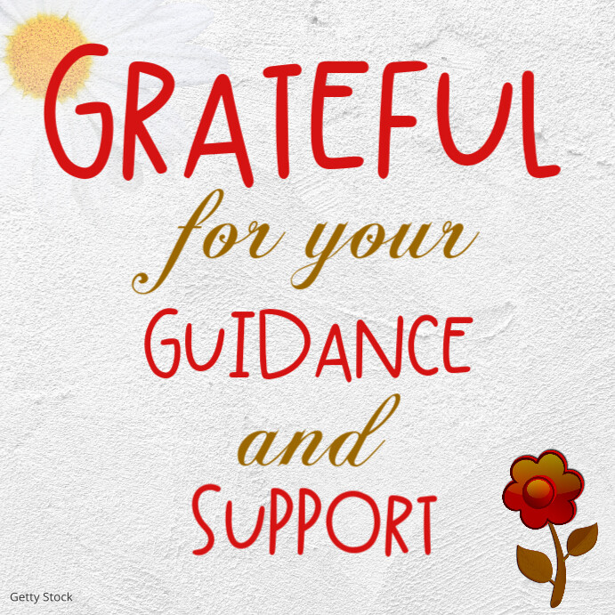 White Professional Grateful For Your Guidance And Support Instagram Post Iphosti le-Instagram template