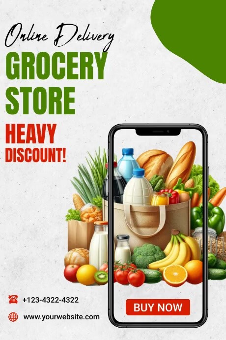 White Professional Grocery Store Poster Template | PosterMyWall