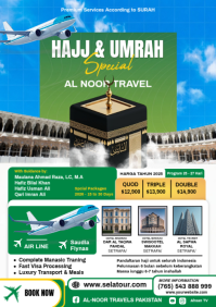 White Professional Hajj and Umrah Travel Packages A4 template