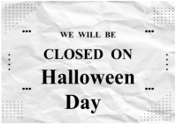 White Professional Halloween Closed  Postcard template