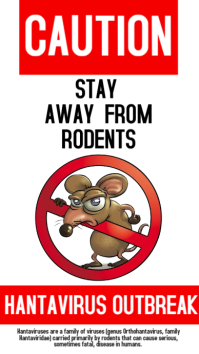 White Hantavirus Outbreak Warning Digitalt display Template