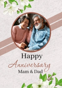White Professional Happy Anniversary Poster Template A2