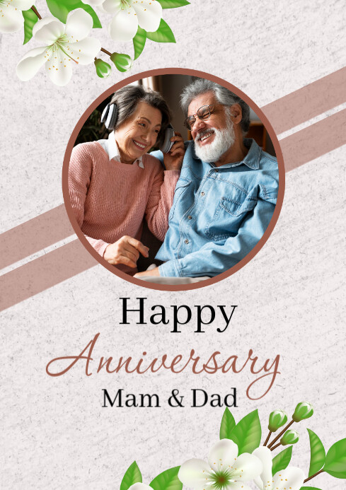 White Professional Happy Anniversary Poster Template A2 | PosterMyWall