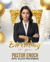 White Professional Happy Birthday Instagram Portrait template