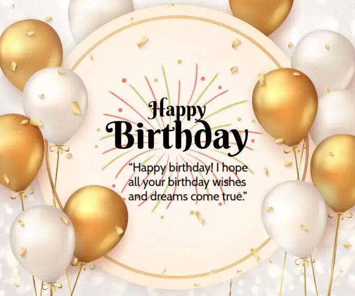 Rectangle Bday Card White Professional Happy Birthday Templates | PosterMyWall