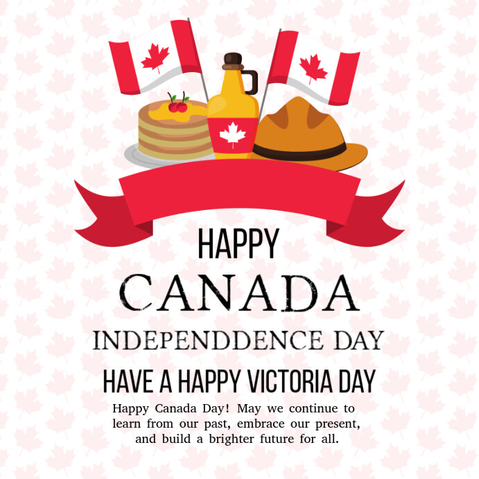 White Professional Happy Canada Day Wish Cards Instagram Post Template ...