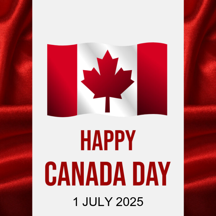 White Professional Happy Canada Independence Day  Instagram Post template