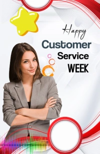 White Professional Happy Customer Service Week Tabloid template