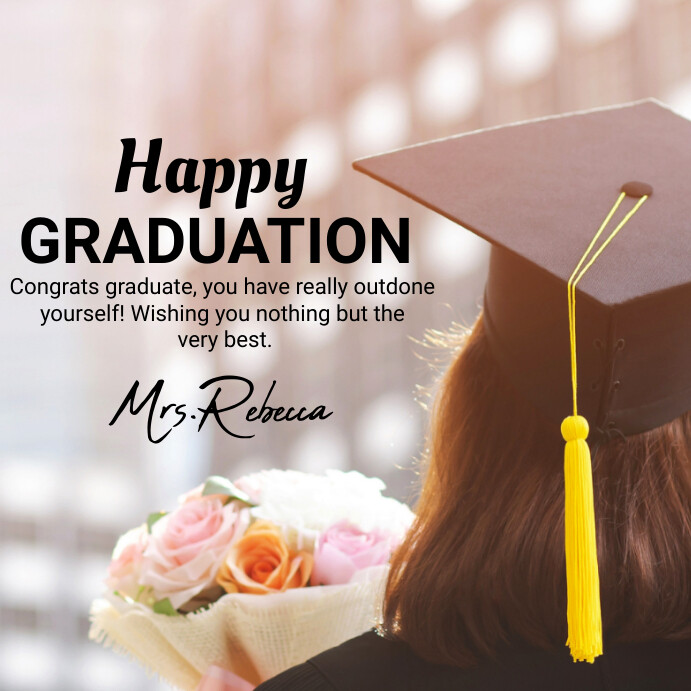 White Professional Happy Graduation Instagram Template | PosterMyWall