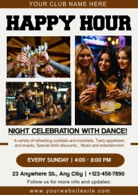 holiday happy hour, happy hour,bar event A6 template