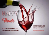 White Professional Happy Hour Postcard Postal template