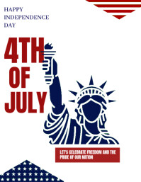 White Professional Happy Independence Day America  Flyer (us Letter) Iflaya (Incwadi ye-US) template