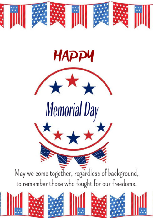 White Professional Happy Memorial Day A4 Template | PosterMyWall
