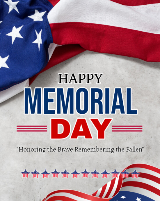 Copy of White Professional Happy Memorial Day Celebration Wishes Flyers ...