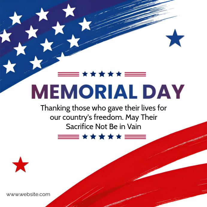 Copy of White Professional Happy Memorial Day Instagram Post | PosterMyWall