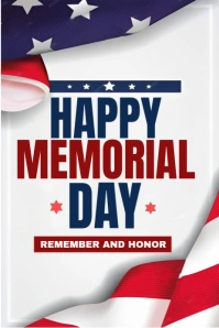 White Professional Happy Memorial Day  Pinterest Graphic template