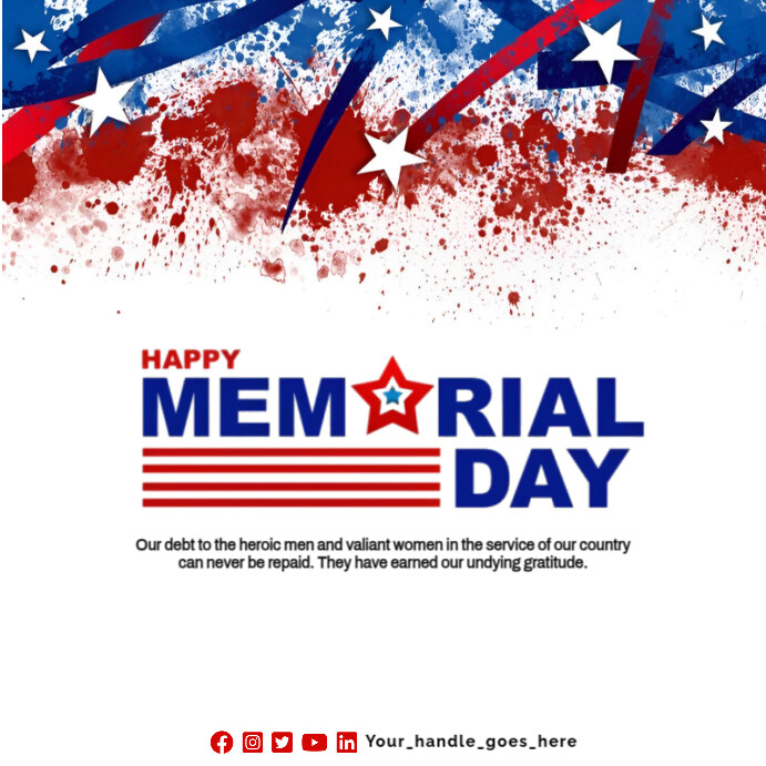 White Professional Happy Memorial Day Square (1:1) Template | PosterMyWall