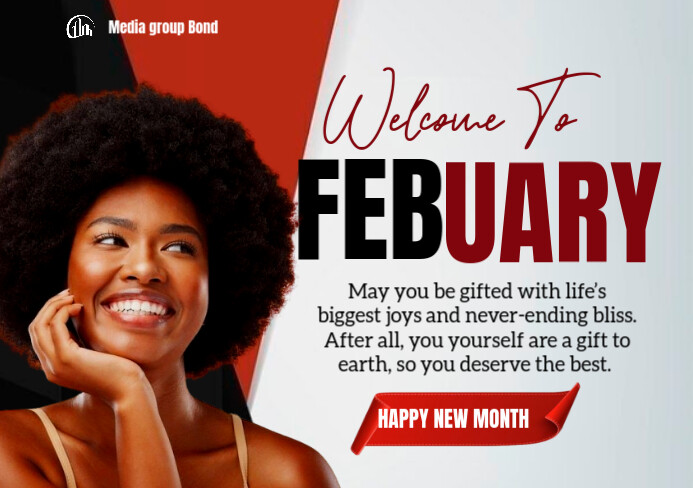 White Professional Happy New Month  A5 template