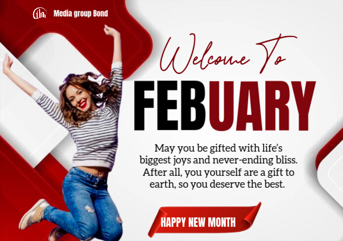 White Professional Happy New Month  A5 template