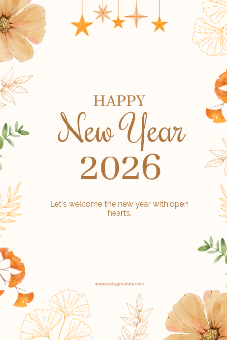 White Professional Happy New Year 2026 Design Poster Template ...
