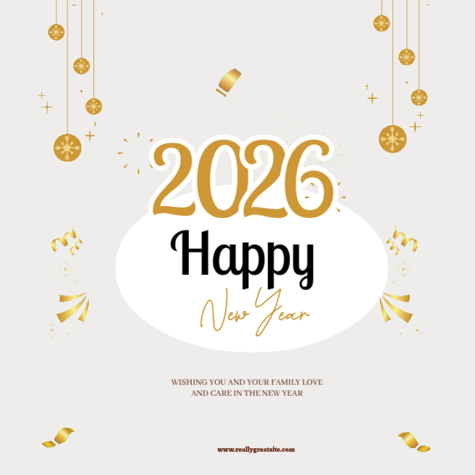 White Professional Happy New Year 2026 Instagram Post Template ...