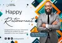 White Professional Happy Retirement A5 template