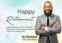 White Professional Happy Retirement A5 template