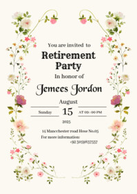 White Professional Happy Retirement Cards A6 template