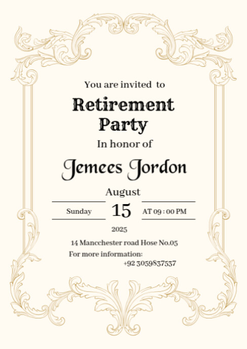 White Retirement Party A6 Template | PosterMyWall
