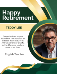White Professional Happy Retirement Design  Flyer (us Letter) template