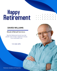 White Professional Happy Retirement Design  Instagram Portrait template