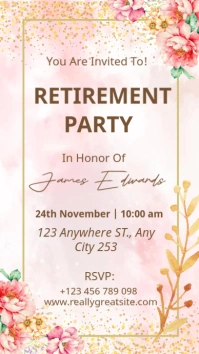 White Professional Happy Retirement Party Invitation Instagram Story template