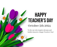 White Professional Happy Teacher's Day  Medium Rectangle Rectángulo Mediano template
