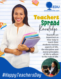 White Professional Happy Teachers Day Flyer  Flyer (us Letter) Volante (Carta US) template