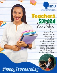 White Professional Happy Teachers Day Flyer  Flyer (us Letter) template