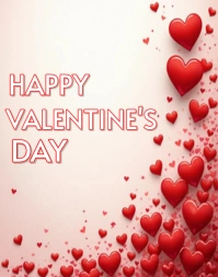 White Professional Happy Valentine's Day Card Design  Poster/wallboard template