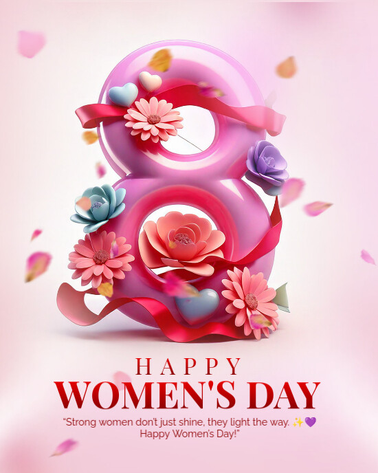 White Professional Happy Women's Day Instagram Portrait template