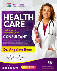 White Professional Health Care Doctor Medical Consultant  Wellness Specialist Clinic Dispensary Hosp Instagram Portrait template