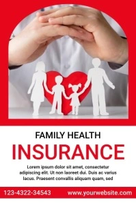 White Professional Health Insurance Poster 海报 template