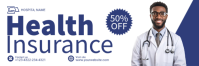 White Professional Health Insurance Twitter Banner template