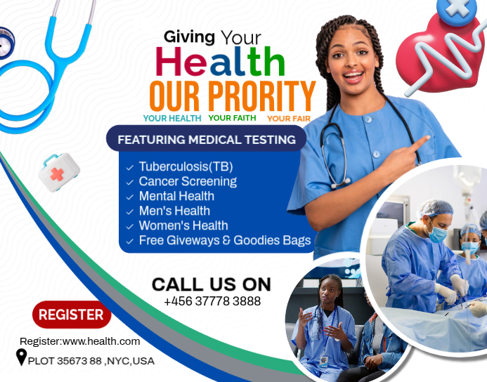 Copy of White Professional Health Screening Event Poster/Wallboard ...